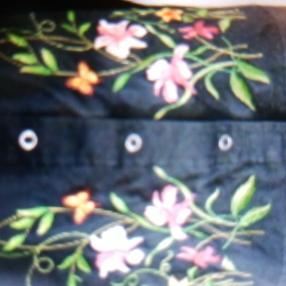 FANCY EMBROIDERED DESIGNER VICTOR COSTA BLACK DENIM JACKET M EUC - Picture 4 of 9